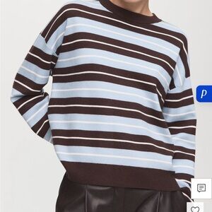 Mango Brown/ Blue striped sweater size small perfect condition worn once